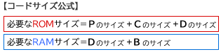 コードサイズ公式