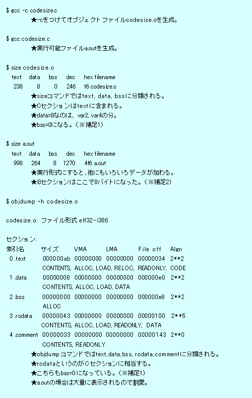 コマンドの実行結果